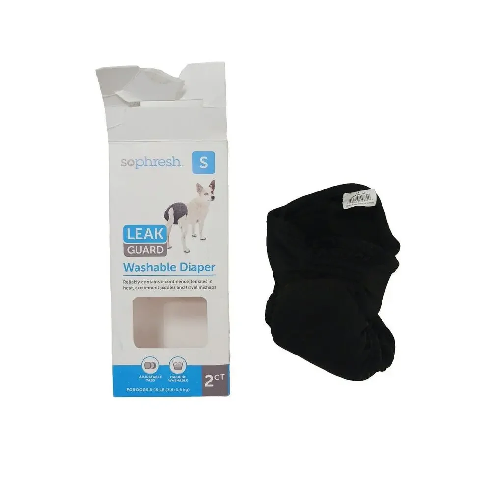 NEW 1 Washable Dog Diaper Small Dog 8-15 lb in‎ heat incontinence Travel BLACK